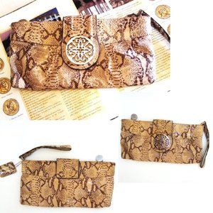 LEATHER Clutch Wristlet Purse